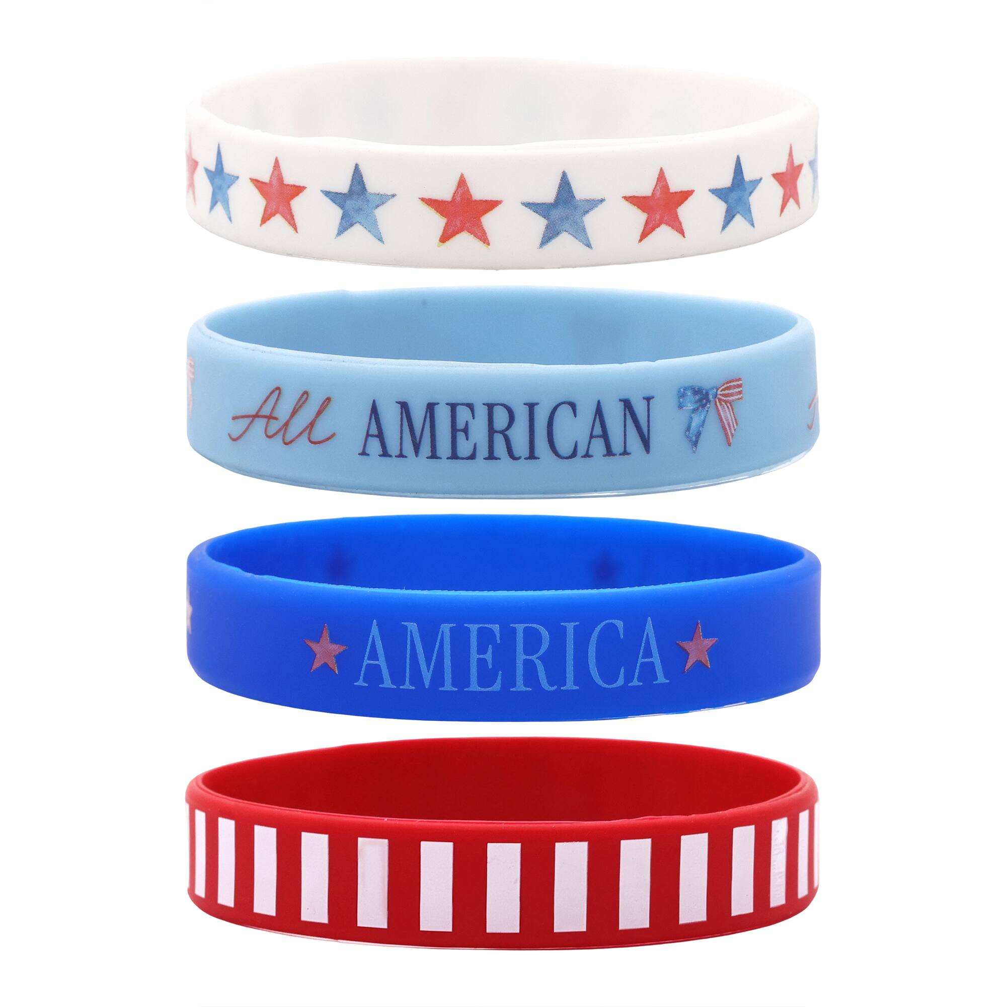 Red, White, & Blue Silicone Bracelets, 4ct. by Celebrate It™